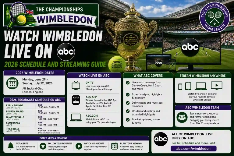 Watch Wimbledon Live on ABC- 2026 Schedule and Streaming Guide