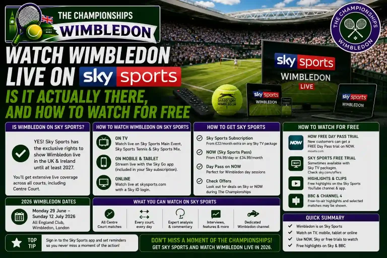Watch Wimbledon Live on Sky Sports: Is It Actually There, and How to Watch for Free