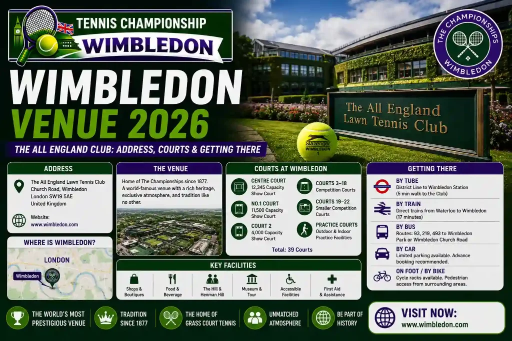 Wimbledon Venue 2026 — The All England Club: Address, Courts & Getting There